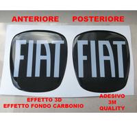 KIT STICKERS 3D RESINATO STEMMA FIAT 500 X BAULE ANTERIORE + POSTERIORE CARBONIO