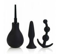 Kit stimolatore anal butt plug in silicone con doccia intima fallo anale a sfere