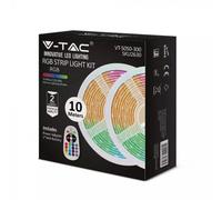 KIT STRIPLED V-TAC RGB 50W 12V DA 10MT (2x5mt) 30LED/M IP20 - 2630