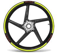 KIT STRISCE ADESIVE compatibili CERCHI 17 MOTO MV AGUSTA BRUTALE - GIALLO FLUO