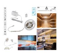 KIT STRISCIA LED CON TASTO INTERRUTTORE TOUCH DIMMER BIANCO CALDO 3000K 7,5 WATT