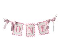 Kit Striscione Con Lettere Ghirlanda di ghirlande feltro non tessuto con fiocco, cappello, sedia for il primo compleanno, accessori for foto for decorazioni for feste for bambini(Pink Banner)