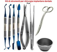 Kit Strumenti Chirurgia Impianto Dentale PRF Forbici Ciotola Miscelazione Micro