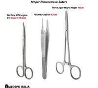 Kit Strumenti per Rimozione Sutura Studenti di Medicina Porta Aghi Forbici Iris