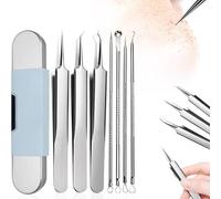 Kit strumento per rimozione punti neri 7 pz in acciaio inox Comedones Extractor brufolo clip per acne kit per la rimozione di pinzette per naso e viso strumenti Whitehead Popping
