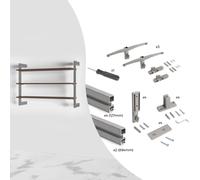 Kit Struttura Modulare con Raccordi a Parete in Alluminio Emuca Zero Grigio