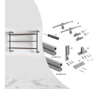 Kit Struttura Modulare con Raccordi a Parete in Alluminio Emuca Zero Grigio Pietra