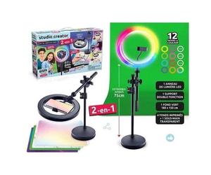 Kit Studio Video 2 in 1 Canal Toys LED Multicolore Treppiede 80 cm Schermo Verde XL