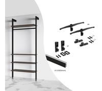 Kit Supporti per Mensole e Appendiabiti in Legno e Alluminio Emuca Zero Nero
