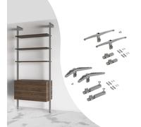 Kit Supporti per Mensole in Legno e Alluminio Emuca Zero Grigio Pietra