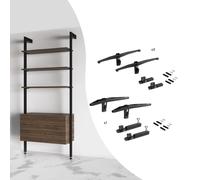 Kit Supporti per Mensole in Legno e Alluminio Emuca Zero Nero