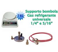 Kit supporto bombola 1/4 e 5/16 completo di tubi e adattatore + bilancia 7kg max