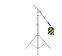 Kit supporto for luce in acciaio inossidabile con borsa for pesi, accessori for studio fotografico, asta di prolunga, braccio trasversale da 2,49 m(Tripod with arm)