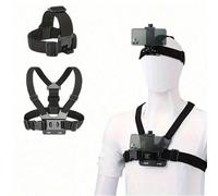 Kit supporto per fotocamera/telefono da montare sul petto, con stabilizzazione dell'immagine, per riprese in prima persona, supporto per telefono da bicicletta, staffa per fotocamera, set di staffe da