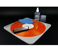 KIT SUPPORTO + SPAZZOLA + SPRAY + PANNO pulizia dischi mix 12 LP vinile 45 giri