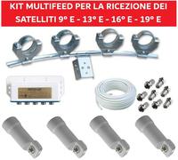 Kit Supporto Staffa Parabola Satellitare Con 4 Illuminatori Convertitore LNB