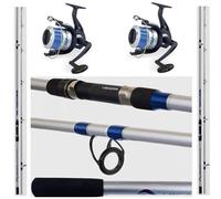 Kit Surfcasting 2 Canne + 2 Mulinelli 7000 Pesca Mare Spiaggia Scogliera Orata Mt.3,60 gr. 200