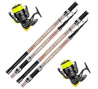 Kit Surfcasting 2 Canne Telescopiche Oceanic 150g 4m + 2 Mulinelli Surfcasting (Mulinello Trabucco Oceanic 8000)