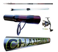 kit surfcasting canna champion + mulinello puntale pesca mare spiaggia carbonio