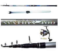 kit surfcasting canna matrix + mulinello + puntale pesca mare spiaggia carbonio