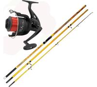 Kit Surfcasting Canna Tre Pezzi Con Mulinello E Filo Pesca Mare Orata Mormora