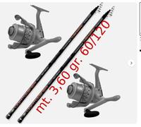 Kit Surfcasting N. 2 Canna + Mulinello Pesca Surf Casting Piombo Mare Gr.120