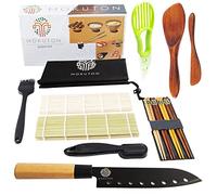 Kit Sushi e Maki - Set completo per Sushis o Makis Casa - 9 accessori di alta gamma, realizzato in bambù, facile da usare, per sushi - custodia integrata - Sushi Maker