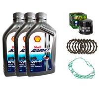 KIT SUZUKI SV 650 1999 AL 2002 SHELL 10W40 FILTRO DISCHI FRIZIONE GUARNIZIONE