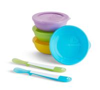 Kit Svezzamento 10 Pezzi 4 Ciotole con Coperchio e 2 Cucchiai Multicolore