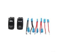 Kit Switch Auto 2Pz per Jeep per wrangler per polaris per rzr | IP65 waterproof, dust resistant, black hard rocker, plastic, ideal for rain and mud