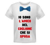 Kit T-Shirt Uomo Manica Corta Addio al Celibato Io Sono Il Coglione Che Si Sposa - Pacchetto T-Shirt Divertenti Amici dello Sposo - Matrimonio - Idea Regalo (S, Amico)