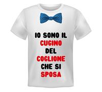 Kit T-Shirt Uomo Manica Corta Addio al Celibato Io Sono Il Coglione Che Si Sposa - Pacchetto T-Shirt Divertenti Amici dello Sposo - Matrimonio - Idea Regalo (XL, Cugino)