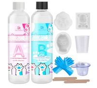 Kit Taba Squishy Fai da Te Transparente - 500g Silicone Liquido per Squishy Ultra Morbido, Set Completo per Creare Taba Squishy Zampa e Squishy Personalizzati,Kit per Fare Squishy in Silicone Liquido