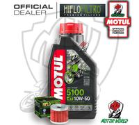 KIT TAGLIANDO 1 LT OLIO MOTUL 5100 10W50 FILTRO Suzuki UC 125 Epicuro 2003