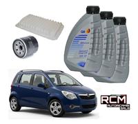 Kit Tagliando 2 Filtri e 3 Litri Olio Q8 5w30 Opel Agila 1.0cc 1.2cc Benzina B