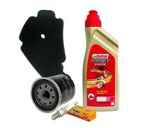 Kit tagliando 2L Castrol 5W40 filtro olio aria originale candela NGK CR8EKB
