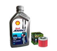 Kit tagliando 2L Shell Advance Ultra 10W40 filtro olio HifloFiltro HF145