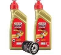 Kit Tagliando 2Lt Olio 5W-40 + Filtro olio 82635R per Piaggio Beverly Vespa GTS Liberty 125 150 200 300