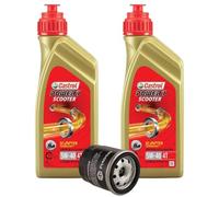 Kit Tagliando 2Lt Olio 5W-40 + Filtro olio 82635R per Piaggio Beverly Vespa GTS Liberty 125-300
