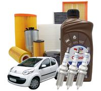 Kit Tagliando 3 Filtri 3lt Total Classic 7 10w40 Candele Citroen C1 1.0 Benzina