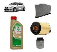 Kit tagliando 3 filtri + 4 L olio Edge 5W30 LL per Seat Ibiza 1.2 TSI 2008-2017
