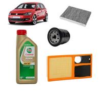 Kit tagliando 3 filtri + 4 L olio Edge 5W30 per Volkswagen Polo 6R 6C 1.4 benzina