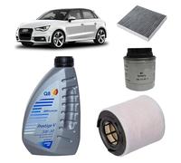 Kit tagliando 3 filtri + 4 L olio Q8 5W30 compatibile con Audi A1 1.2 TFSI,CBZA