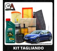 Kit Tagliando 3 Filtri 4 litri Olio Castrol VW Golf VII 7 1.2 1.4 TDi GTD