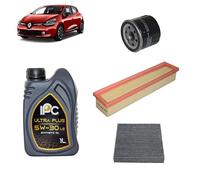 Kit tagliando 3 filtri + 4L olio 5W-30 IPC LS compatibile con Renault clio iv 1.2 LPG Benzina/gasauto (gpl) 2014-2021