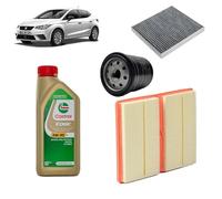 Kit tagliando 3 filtri + 4L olio 5W30 Edge LL per Seat Ibiza 4 1.0 TSI benzina 2008-2017