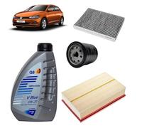 Kit tagliando 3 filtri + 4L olio Q8 0W20 per Volkswagen Polo 6 1.0 benzina 2017+
