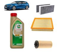 Kit tagliando 3 filtri + 6L olio Edge 5W30 per BMW Serie 1 F40 118d 120d B47 2019+
