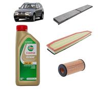 Kit tagliando 3 filtri + 6L olio Edge 5W30 per BMW X3 E83 1.8d 2.0d 2003-2011