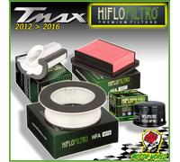 KIT TAGLIANDO 3 FILTRI ARIA + FILTRO OLIO ORIG. HIFLO per YAMAHA T-MAX 530 2016